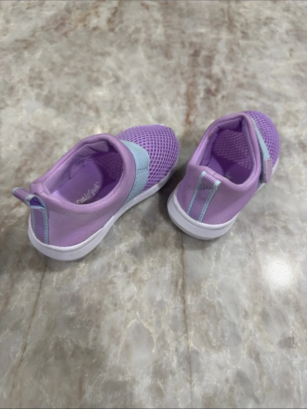 Cat & Jack Lilac Mesh Slip-On Water Shoes with Light Blue Strap